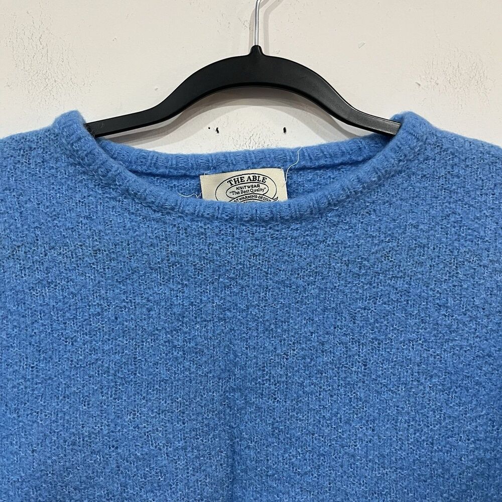 The Able Knitwear Blue Cropped Sweater Wool Mohair - Picture 2 of 6